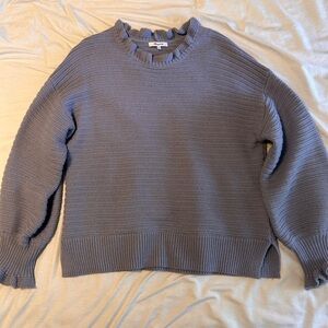 Madewell Ruffled Crewneck Sweater - Dusty Lavender